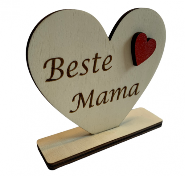 Herz aus Holz gelasert "Beste Mama".